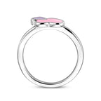 ring emaille hartjes zilver gerhodineerd