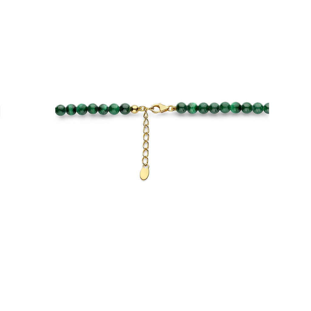 collier malachiet 42 + 3 cm 3 micron zilver verguld (geel)