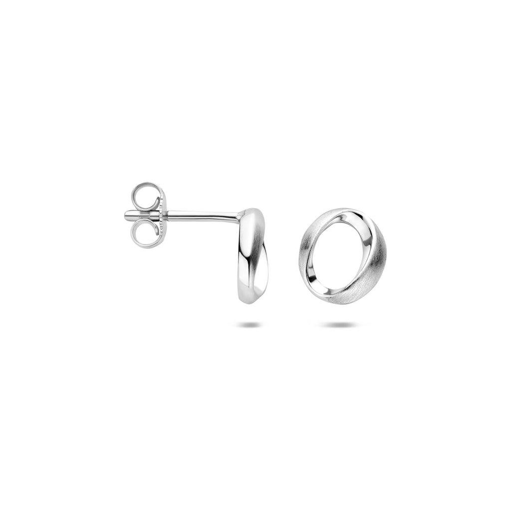 oorknoppen poli/mat 8,5 mm zilver gerhodineerd