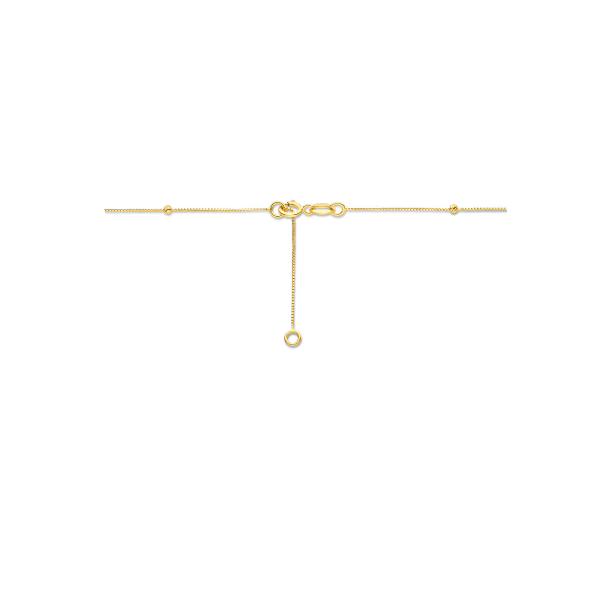 collier bolletjes gediamanteerd 0,5 mm 42 - 45 cm 14K geelgoud
