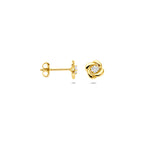 oorknoppen zirkonia 6,5 mm 14K geelgoud