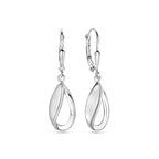 oorhangers druppel brisur haak poli/mat 33 mm zilver gerhodineerd