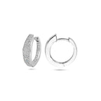 klapoorringen zirkonia 16 mm zilver gerhodineerd