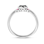 ring emaille panda zilver gerhodineerd