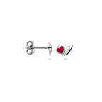 Ohrstecker Emaille Herz 6 mm Silber rhodiniert