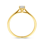 ring lab grown diamant 0.25ct h si 14K geelgoud