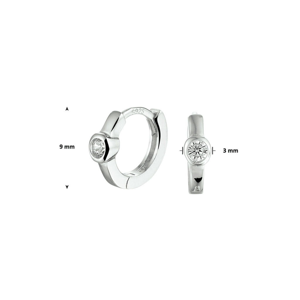 klapoorringen zirkonia zilver gerhodineerd