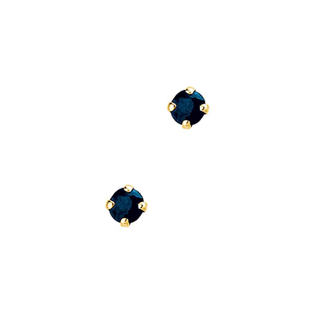 Oorknoppen saffier 14k geelgoud