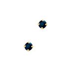 Oorknoppen saffier 14k geelgoud