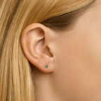 Oorknoppen smaragd 14k geelgoud