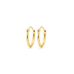 Oorringen 1,3 mm ronde buis 14k geelgoud