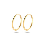 Oorringen 1,5 mm ronde buis 14k geelgoud