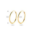 Oorringen 1,5 mm ronde buis 14k geelgoud