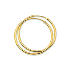 Oorringen 1,5 mm ronde buis 14k geelgoud