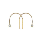 Doortrekoorbellen zirkonia 14k geelgoud