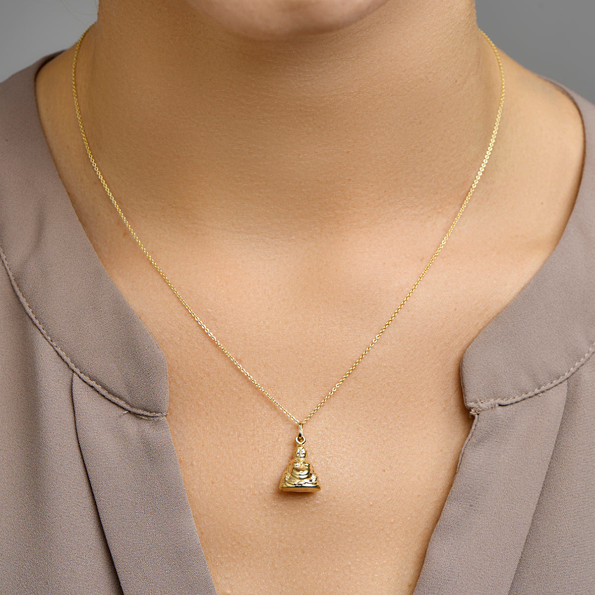 Hanger boeddha 14k geelgoud