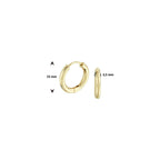 Klapoorringen 2,5 mm ronde buis 14k geelgoud