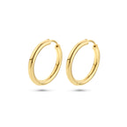 Klapoorringen 2,5 mm ronde buis 14k geelgoud