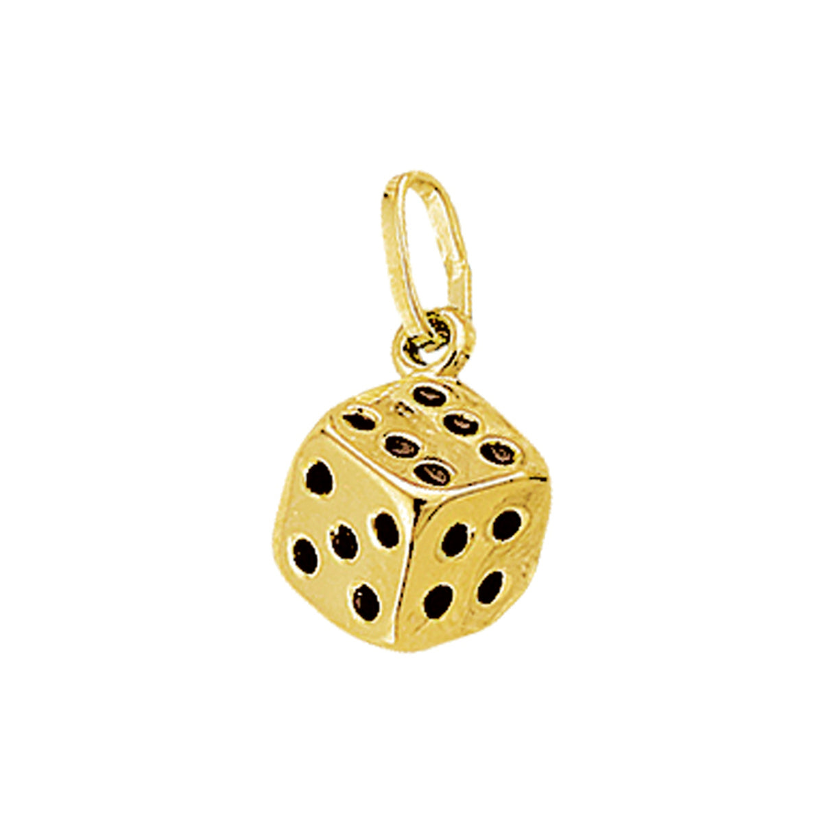 Hanger dobbelsteen 14k geelgoud