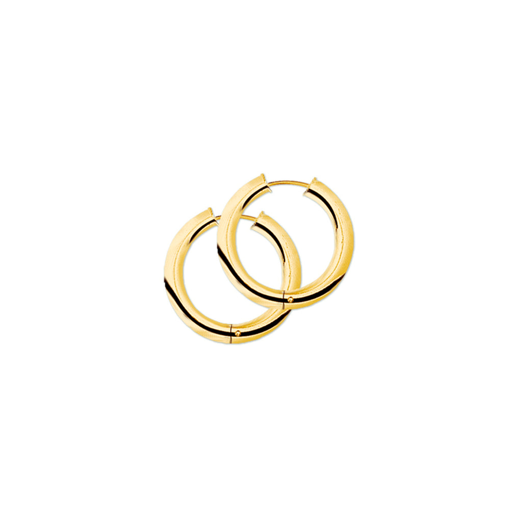 Oorringen 3,0 mm ronde buis 14k geelgoud