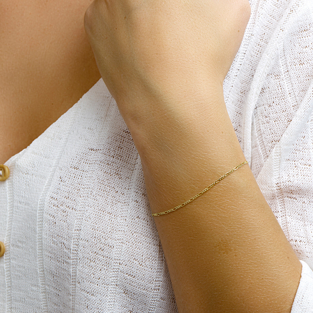 Armband figaro 1,6 mm 18 cm 14k geelgoud