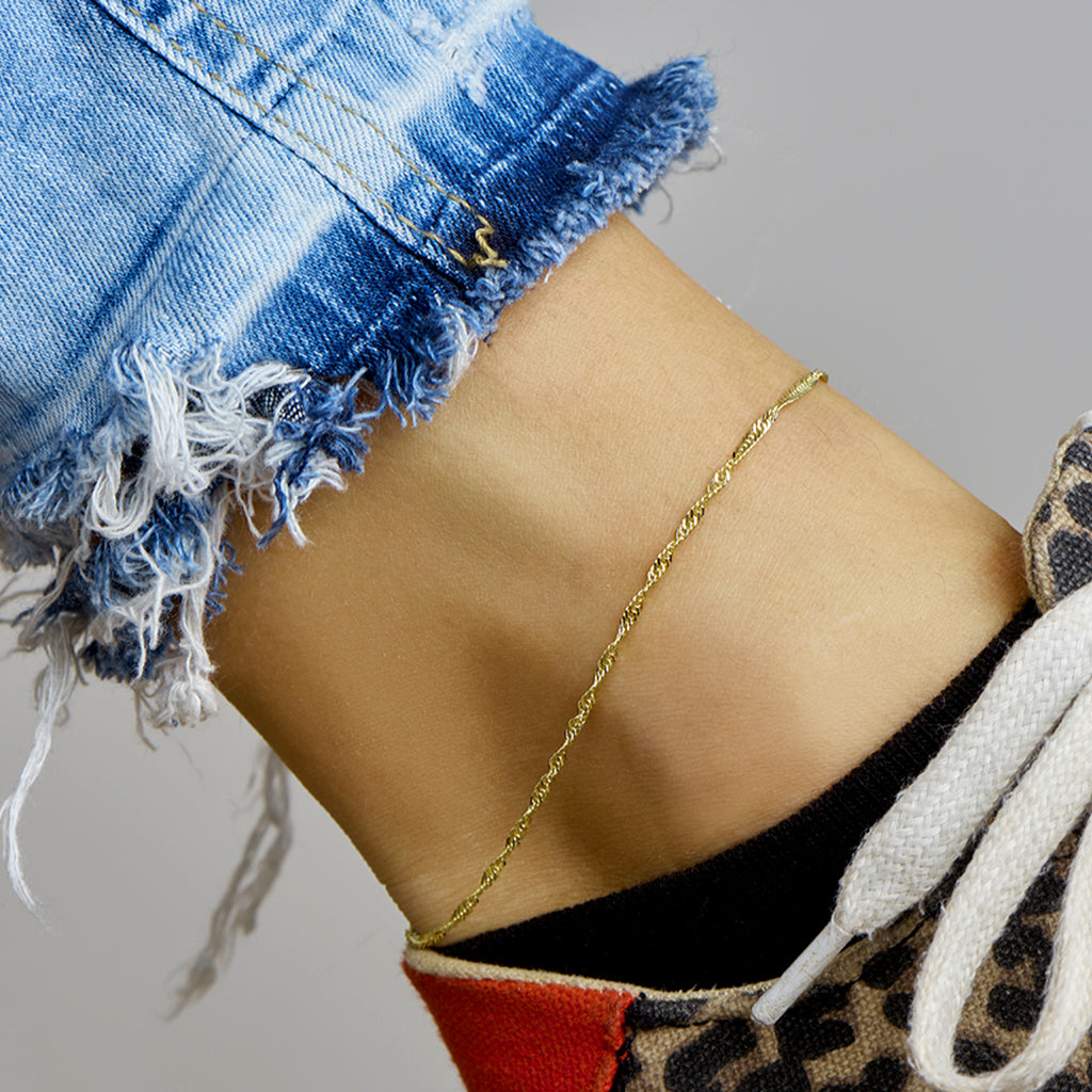 Armband singapore 1,8 mm 14k geelgoud