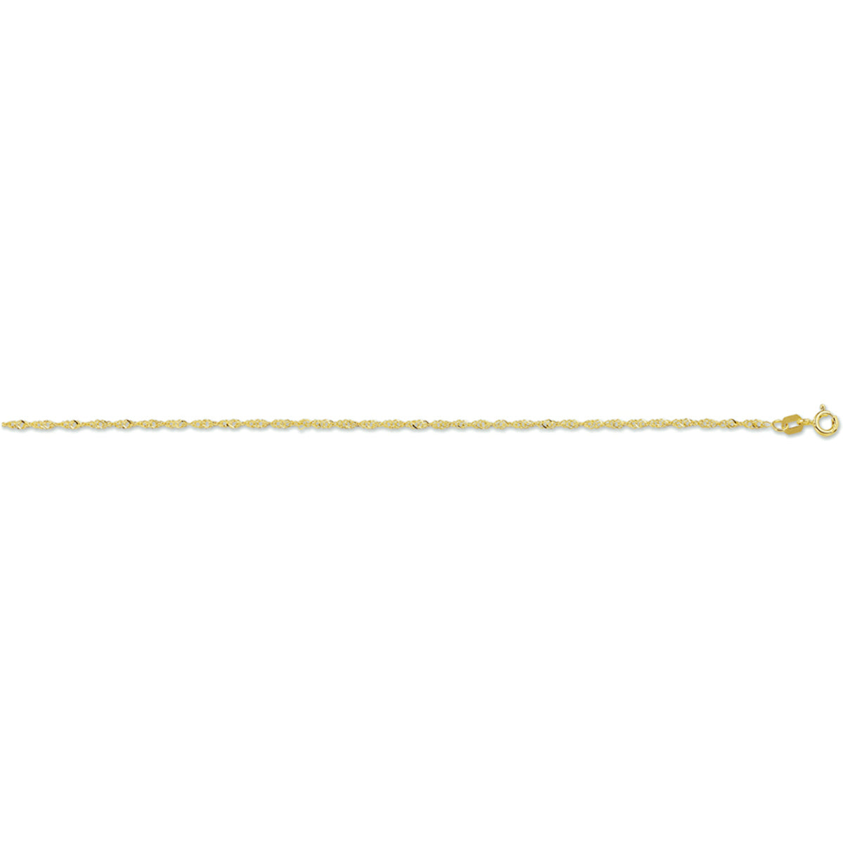 Enkelbandje singapore 1,8 mm 14k geelgoud