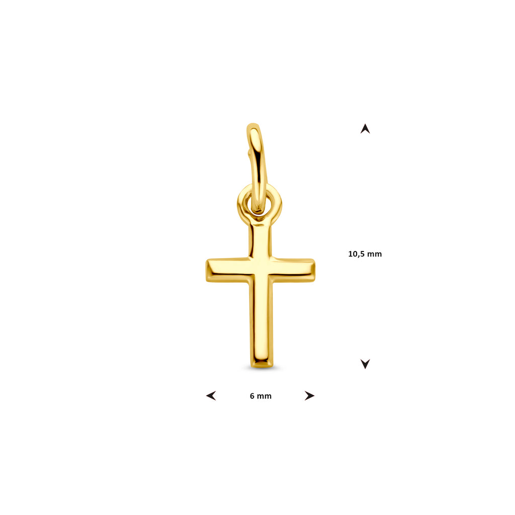 Hanger kruis 14k geelgoud