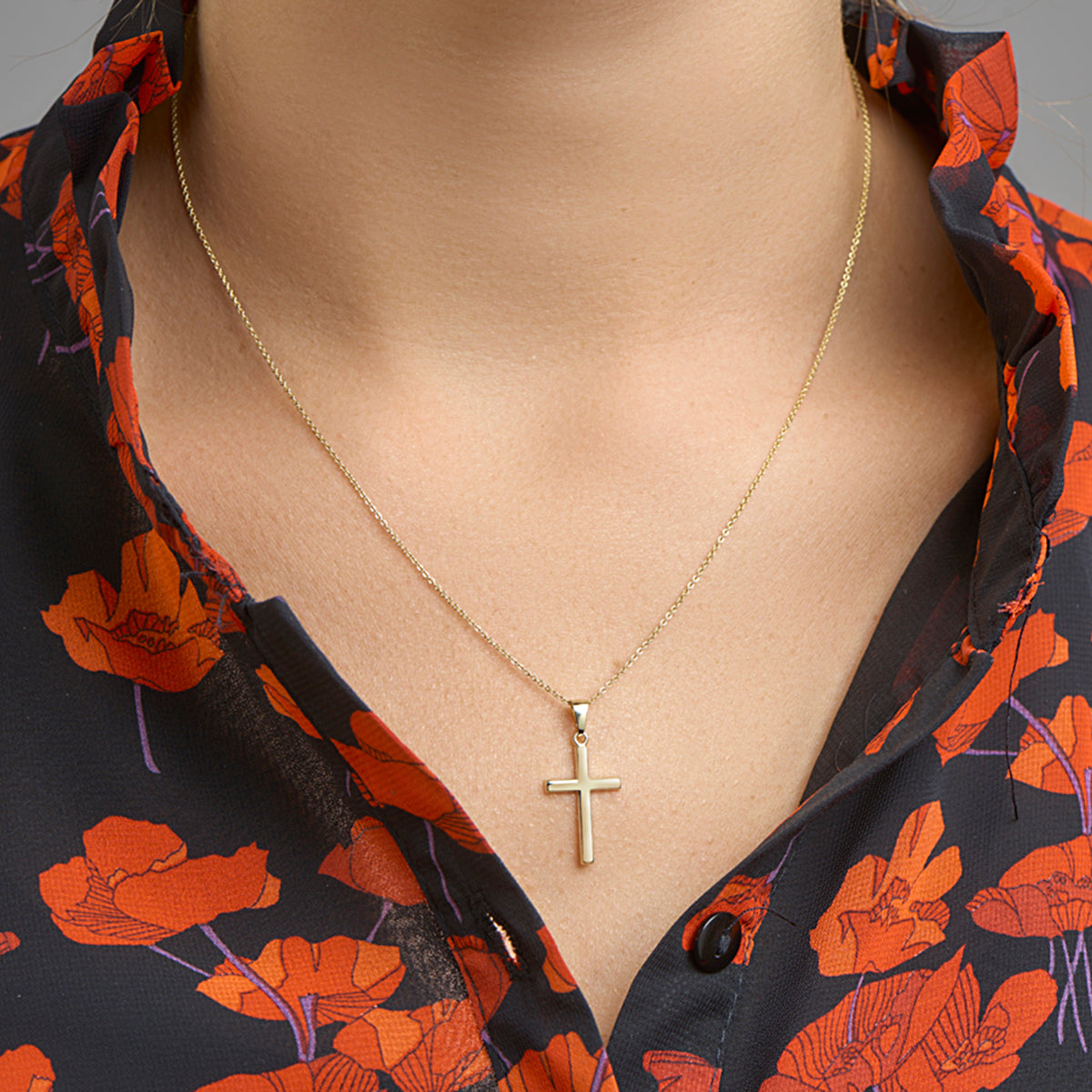 Hanger kruis 14k geelgoud