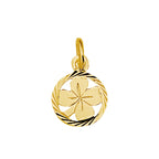 Hanger klavertje gediamanteerd 14k geelgoud