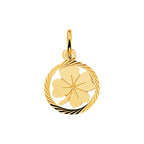 Hanger klavertje gediamanteerd 14k geelgoud