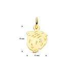 Hanger jongen 15 x 11 mm 14k geelgoud