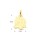 Hanger meisje 15 x 11 mm 14k geelgoud