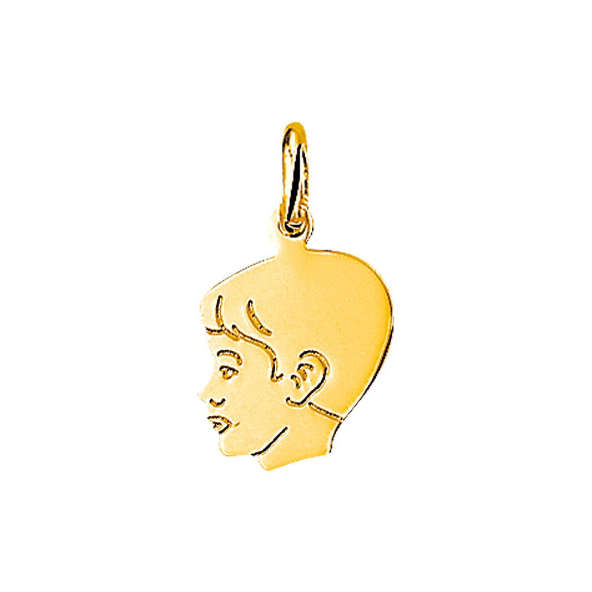 Hanger jongen 15 x 12 mm 14k geelgoud