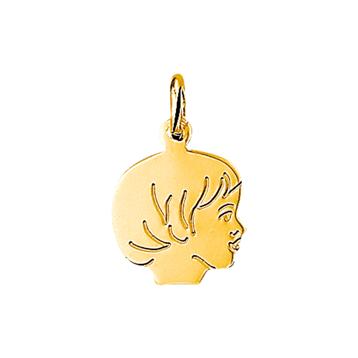 Hanger meisje 17 x 13 mm 14k geelgoud