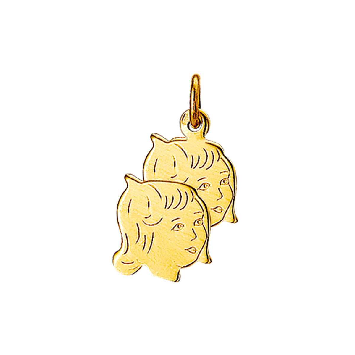 Hanger 2x meisje 20 x 15 mm 14k geelgoud
