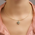 Medaillon hart gravure 14k geelgoud