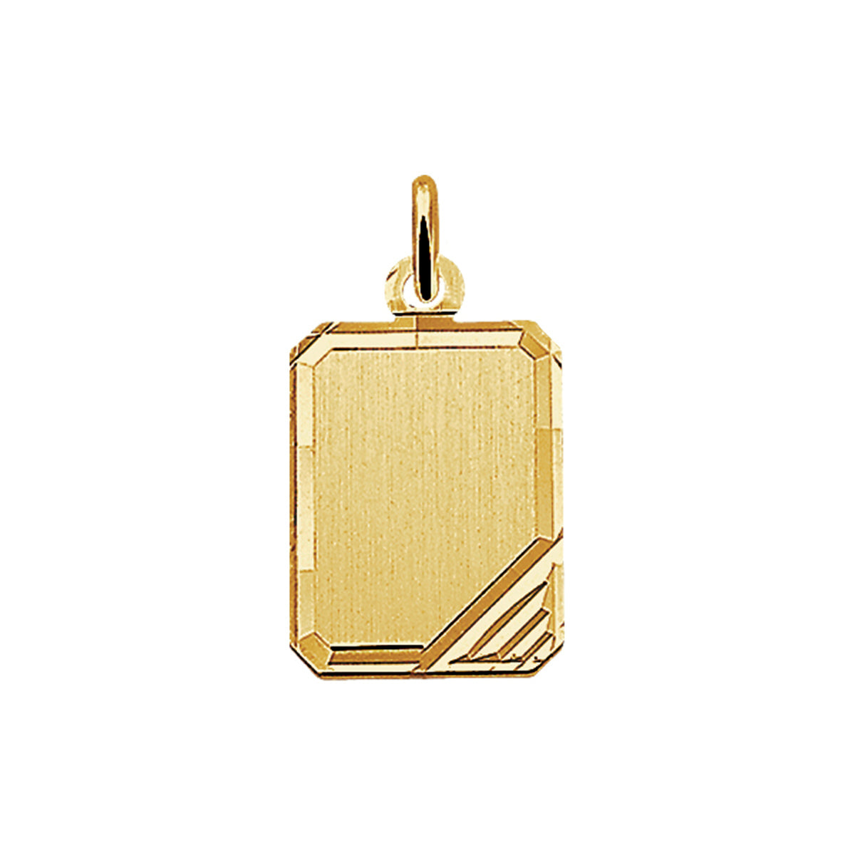 Graveerhanger mat gediamanteerd 14k geelgoud