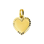 Graveerhartje mat gediamanteerd 14k geelgoud