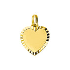 Graveerhartje mat gediamanteerd 14k geelgoud