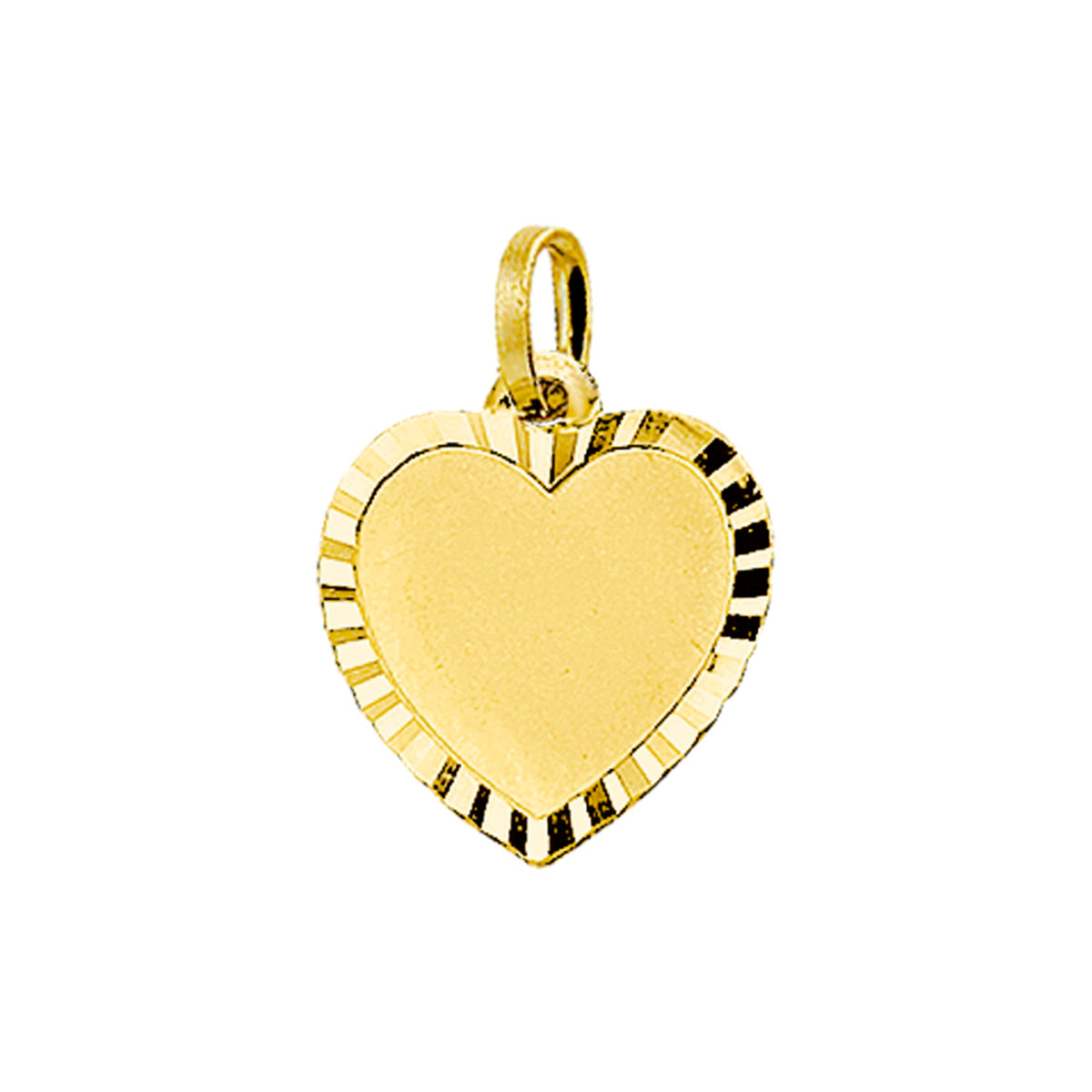 Graveerhartje mat gediamanteerd 14k geelgoud