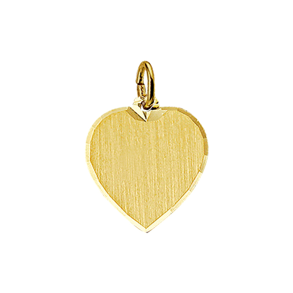 Graveerhartje mat gediamanteerd 14k geelgoud