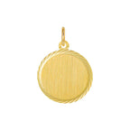 Graveerhanger mat gediamanteerd 14k geelgoud