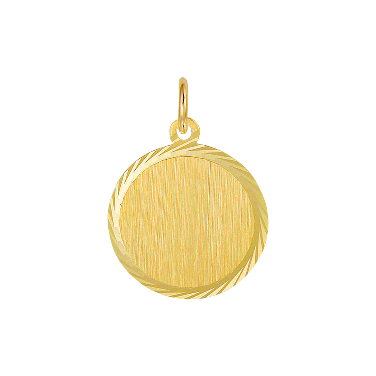 Graveerhanger mat gediamanteerd 14k geelgoud