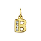 Hanger letter zirkonia 14k geelgoud
