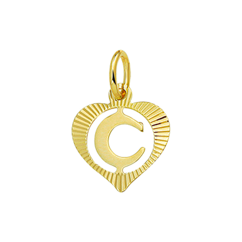 Hanger hart letter 14k geelgoud