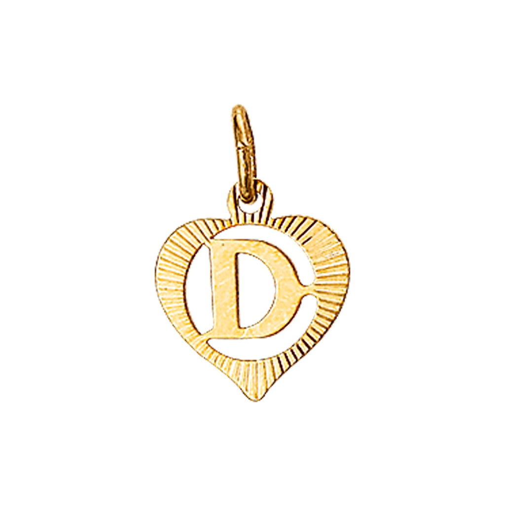 Hanger hart letter 14k geelgoud