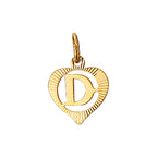 Hanger hart letter 14k geelgoud