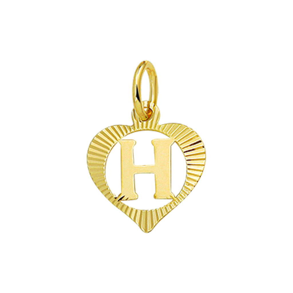 Hanger hart letter 14k geelgoud