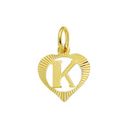 Hanger hart letter 14k geelgoud